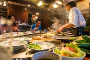 Dining at Shogun Japanese Steakhouse